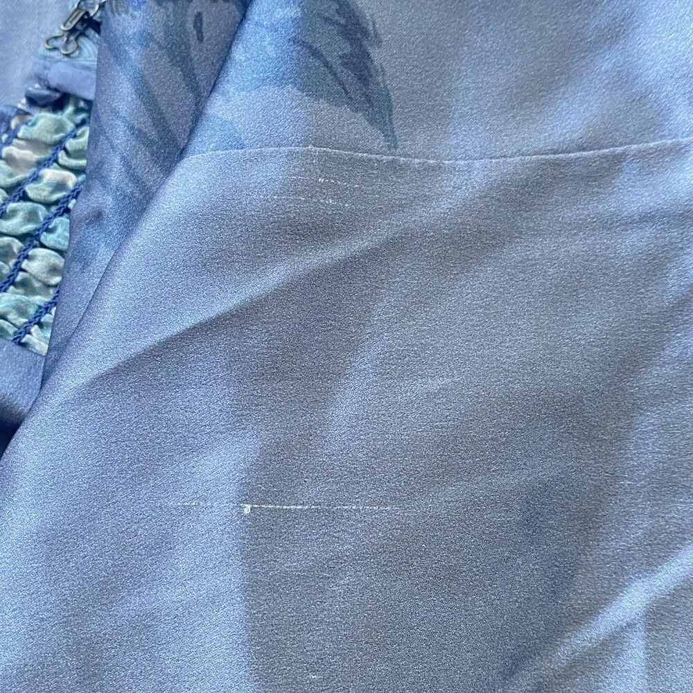 Reformation Frankie Silk Dress Trieste Border - Picture 11 of 12